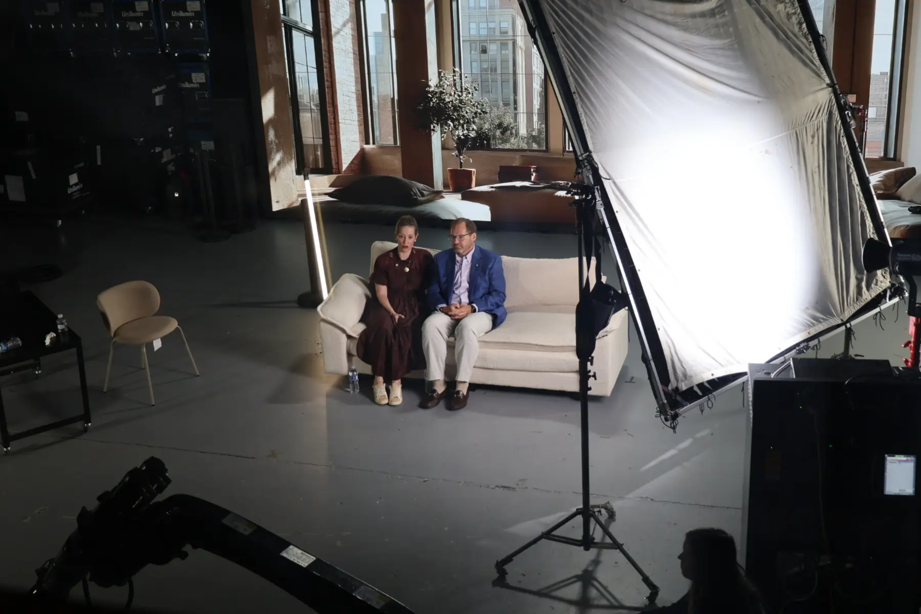 Penthouse environment on LED wall with talent